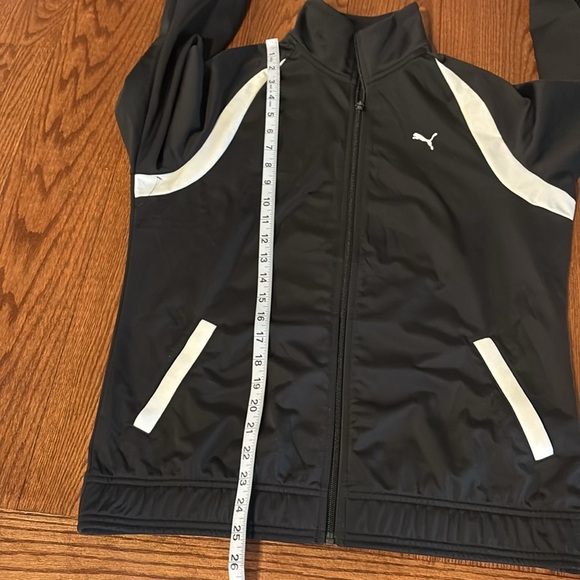 Puma women’s Black and White Track zip up Jacket mid weight spring summer M - Picture 12 of 15